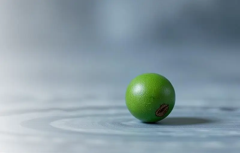 green seed sat in the centre of concentric circles pattern